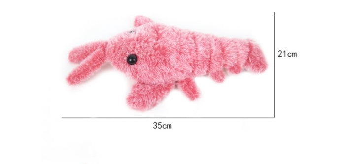HKM-746067 Electric Jumping Shrimp Plush Toy – USB Rechargeable Interactive Cat Toy with Three Swing Modes