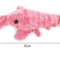 HKM-746067 Electric Jumping Shrimp Plush Toy – USB Rechargeable Interactive Cat Toy with Three Swing Modes