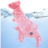 HKM-746067 Electric Jumping Shrimp Plush Toy – USB Rechargeable Interactive Cat Toy with Three Swing Modes