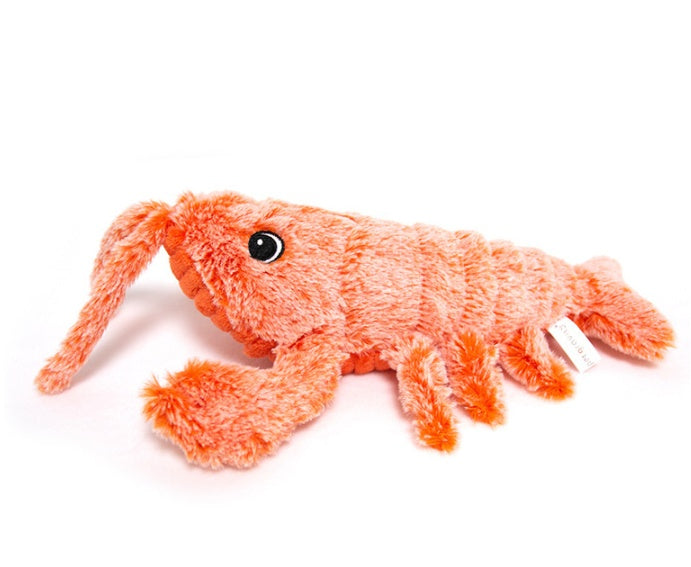 HKM-746067 Electric Jumping Shrimp Plush Toy – USB Rechargeable Interactive Cat Toy with Three Swing Modes