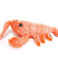 HKM-746067 Electric Jumping Shrimp Plush Toy – USB Rechargeable Interactive Cat Toy with Three Swing Modes