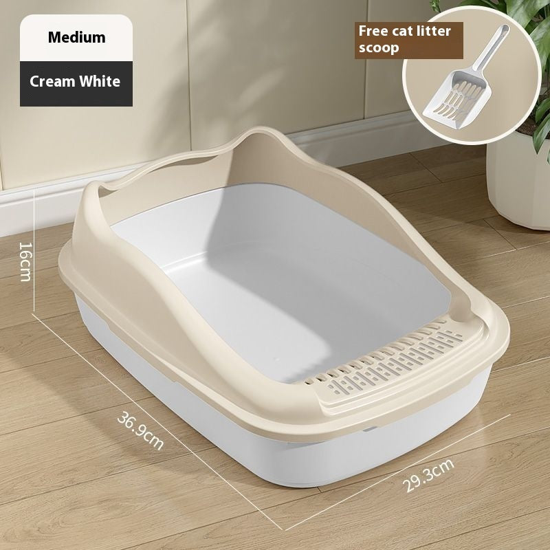 HKM-447507 Oversized Semi-Enclosed Cat Litter Box with Anti-Splash Design in Various Colors