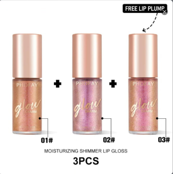 HKM-366227 Moisturizing Shimmer Lip Gloss - Intense Color & Shine, 7.5ml