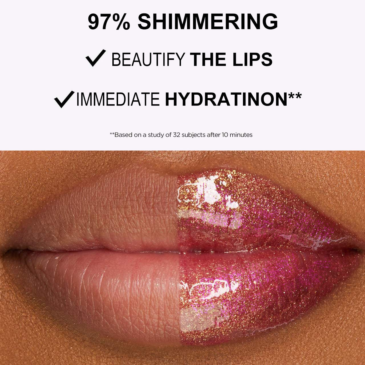 HKM-366227 Moisturizing Shimmer Lip Gloss - Intense Color & Shine, 7.5ml