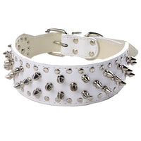 HKM-536147 Punk Rivet Design Large Dog Collar in Various Colors and Sizes