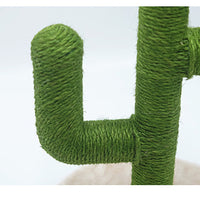 HKM-708499 Sisal Cactus Cat Climbing Frame for Scratching and Play - Green E1 Grade Wood & PVC Design