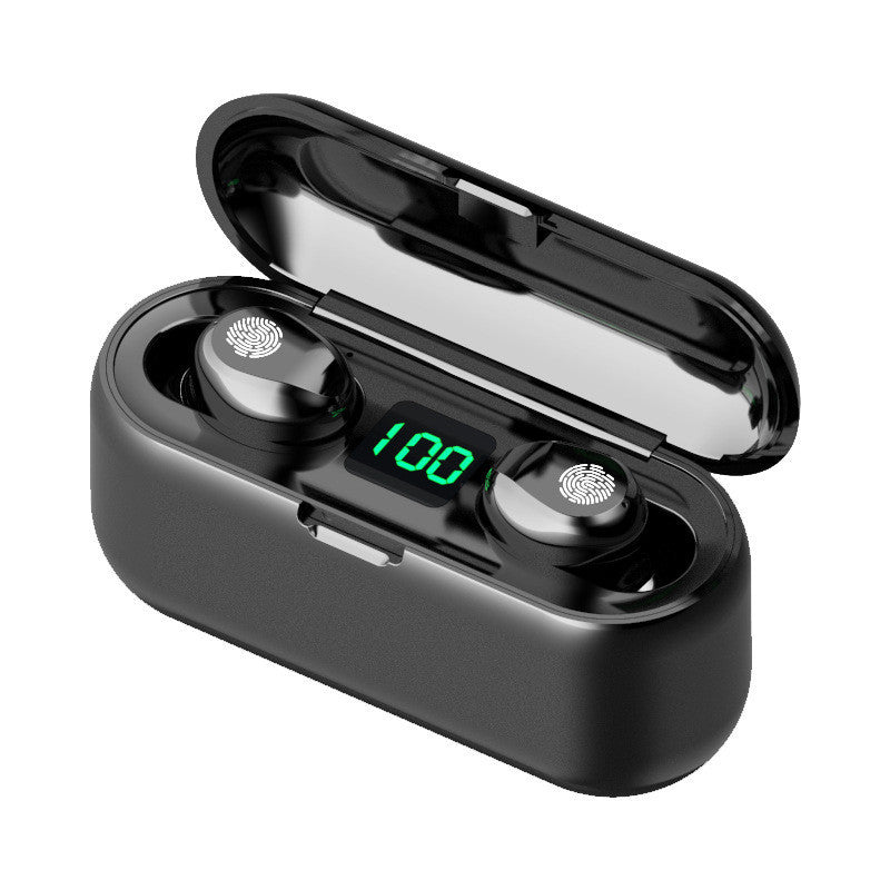 KTX-539923 F9 Smiley Mini TWS Bluetooth Headset with Stereo Sound, Voice Control, and Battery Display