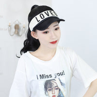 HKM-051411 Long Black Wig with Baseball Hat - Matte High Temperature Silk, Detachable Frame, 35CM Horsetail Length
