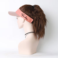 HKM-051411 Long Black Wig with Baseball Hat - Matte High Temperature Silk, Detachable Frame, 35CM Horsetail Length