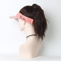 HKM-051411 Long Black Wig with Baseball Hat - Matte High Temperature Silk, Detachable Frame, 35CM Horsetail Length