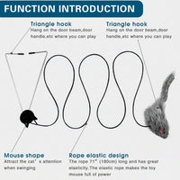 HKM-547155 Interactive Feather Cat Teaser Toy - Adjustable Hanging Play Accessory for Indoor Cats and Kittens