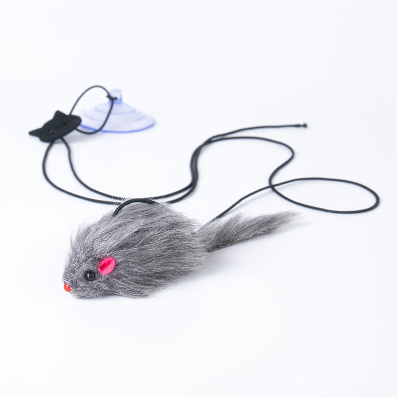 HKM-547155 Interactive Feather Cat Teaser Toy - Adjustable Hanging Play Accessory for Indoor Cats and Kittens