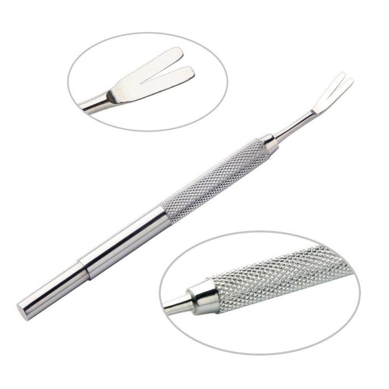 HKM-857427 Stainless Steel Pet Deworming Tool with Double Head Clip and Tick Fork