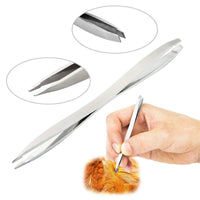 HKM-857427 Stainless Steel Pet Deworming Tool with Double Head Clip and Tick Fork