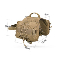 HKM-713811 Tactical Dog Backpack Harness - Durable 1000D Nylon with Adjustable Straps for Outdoor Use