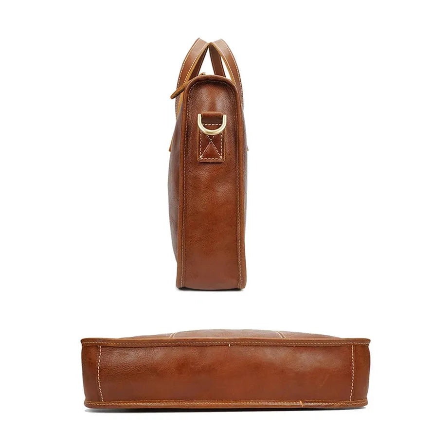 HKM-381075 Men's Retro Leather Messenger Bag for Casual and Business Use