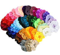 HKM-067219 Gold Velvet Hair Bands - 50 Piece Set with 10 cm Diameter for Stylish Hair Care