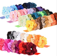 HKM-067219 Gold Velvet Hair Bands - 50 Piece Set with 10 cm Diameter for Stylish Hair Care