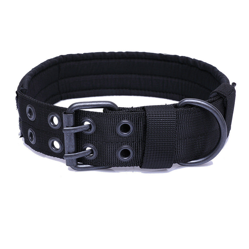 HKM-288659 Adjustable Five-Speed Nylon Pin Buckle Dog Collar - Sizes M, L, XL in Black, Green, Brown, ACU, CP, Sand Number