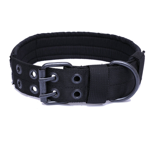 HKM-288659 Adjustable Five-Speed Nylon Pin Buckle Dog Collar - Sizes M, L, XL in Black, Green, Brown, ACU, CP, Sand Number