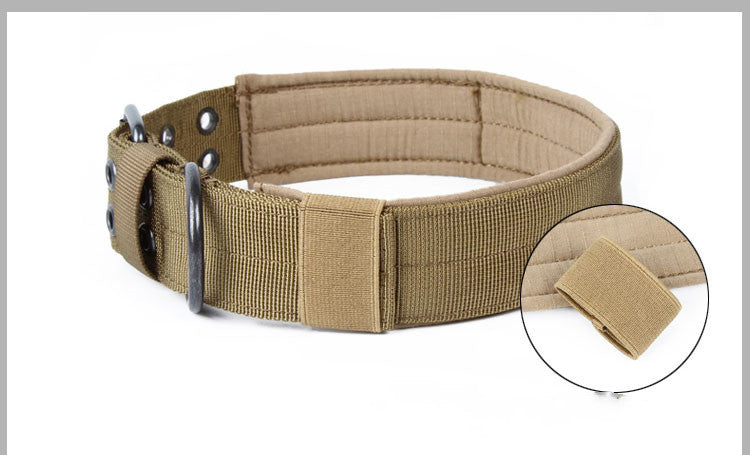HKM-288659 Adjustable Five-Speed Nylon Pin Buckle Dog Collar - Sizes M, L, XL in Black, Green, Brown, ACU, CP, Sand Number
