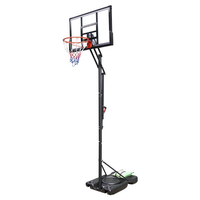 HKM-243859 Adjustable Portable Basketball Hoop with PC Backplate, Large Base and Wheels (7.55-10.00 Ft)
