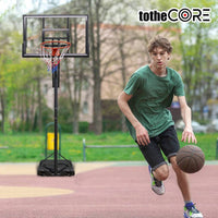 HKM-243859 Adjustable Portable Basketball Hoop with PC Backplate, Large Base and Wheels (7.55-10.00 Ft)