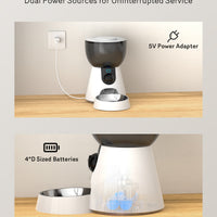 HKM-610387 Automatic Cat Feeder with 1080P HD Camera, Night Vision, 5G WiFi, Two-Way Audio, and 4L Capacity