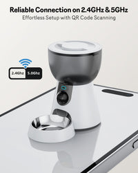 HKM-610387 Automatic Cat Feeder with 1080P HD Camera, Night Vision, 5G WiFi, Two-Way Audio, and 4L Capacity