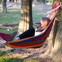 HKM-908435 Portable Outdoor Single Hammock - 200x80cm Canvas Parachute Design