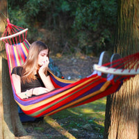 HKM-908435 Portable Outdoor Single Hammock - 200x80cm Canvas Parachute Design