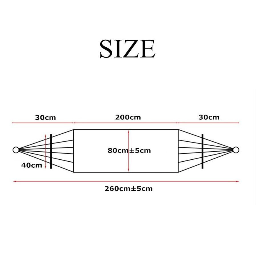 HKM-908435 Portable Outdoor Single Hammock - 200x80cm Canvas Parachute Design