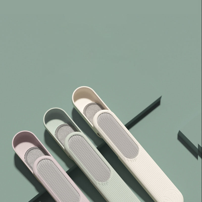 HKM-363603 Stainless Steel Knot Opening Tool Brush in Cream White, Avocado Green, and Peach Powder