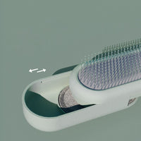 HKM-363603 Stainless Steel Knot Opening Tool Brush in Cream White, Avocado Green, and Peach Powder