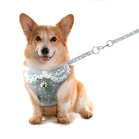 HKM-170259 Pink Canvas and Polyester Mesh Chest Harness with Leash for Small Dogs