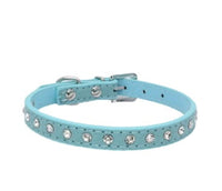HKM-301011 Diamond Rhinestone Dog Collar - Soft Microfiber with Comfortable Fit