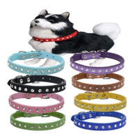 HKM-301011 Diamond Rhinestone Dog Collar - Soft Microfiber with Comfortable Fit