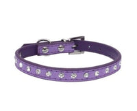 HKM-301011 Diamond Rhinestone Dog Collar - Soft Microfiber with Comfortable Fit
