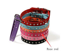 HKM-301011 Diamond Rhinestone Dog Collar - Soft Microfiber with Comfortable Fit