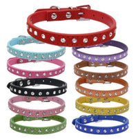 HKM-301011 Diamond Rhinestone Dog Collar - Soft Microfiber with Comfortable Fit