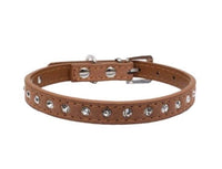 HKM-301011 Diamond Rhinestone Dog Collar - Soft Microfiber with Comfortable Fit
