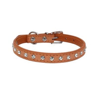 HKM-301011 Diamond Rhinestone Dog Collar - Soft Microfiber with Comfortable Fit