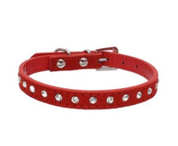 HKM-301011 Diamond Rhinestone Dog Collar - Soft Microfiber with Comfortable Fit