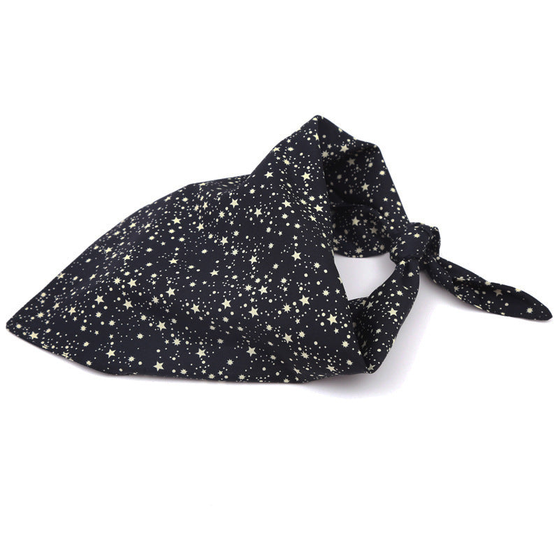 HKM-946515 Double Cotton Triangle Scarf for Dogs - Stylish Pet Accessory in Multiple Sizes