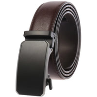 HKM-824467 Automatic Ratchet Buckle Cowhide Leather Belt for Men - Model LY36-22032-1