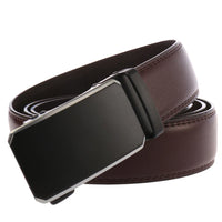 HKM-824467 Automatic Ratchet Buckle Cowhide Leather Belt for Men - Model LY36-22032-1