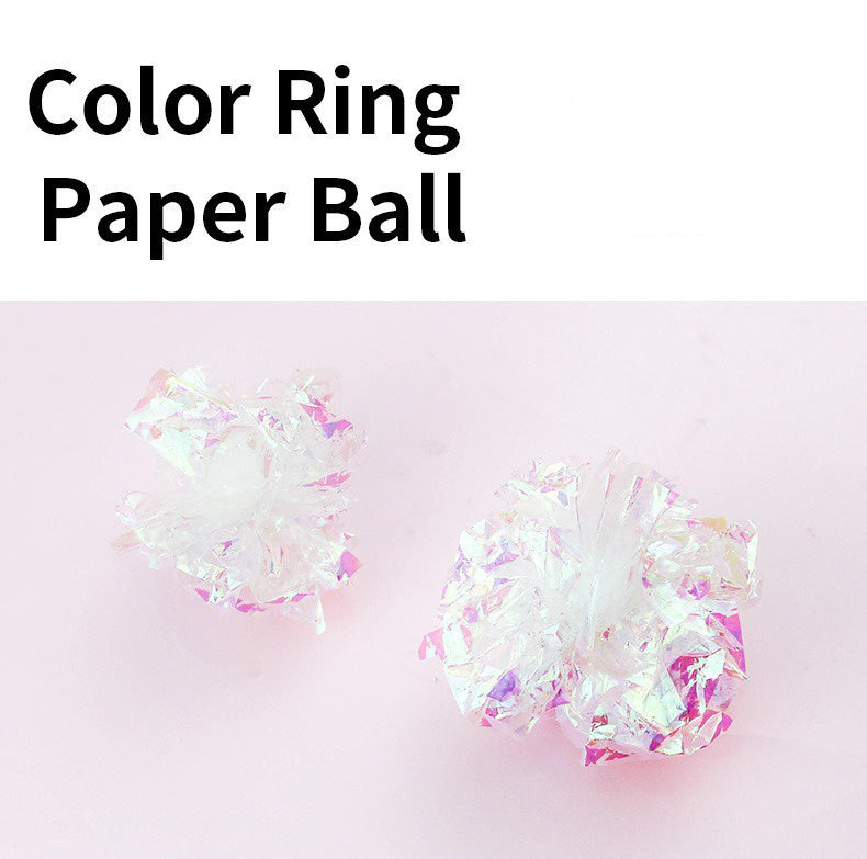 HKM-395667 Colorful Self-Playing Paper Ball Cat Toy for Interactive Fun