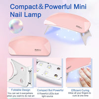 HKM-713427 6-Piece Polygel Nail Kit with UV Lamp, Slip Solution, and Nail Art Tools for Beginners
