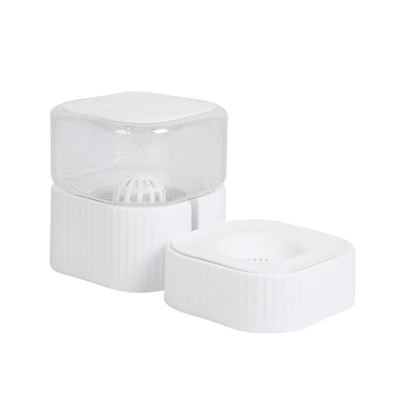 HKM-946771 Creative Magnetic Pet Bowl Feeder Set - Versatile Drinking Fountain, Feeder, or Water Dispenser in Pink, Blue, Gray, and White