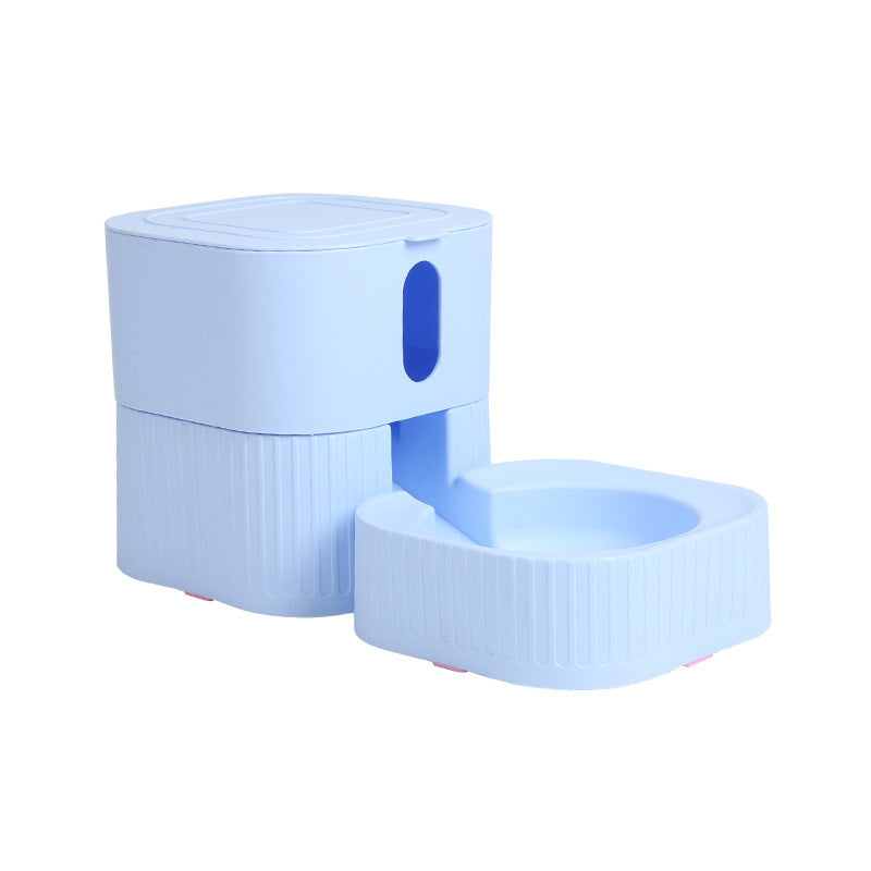 HKM-946771 Creative Magnetic Pet Bowl Feeder Set - Versatile Drinking Fountain, Feeder, or Water Dispenser in Pink, Blue, Gray, and White